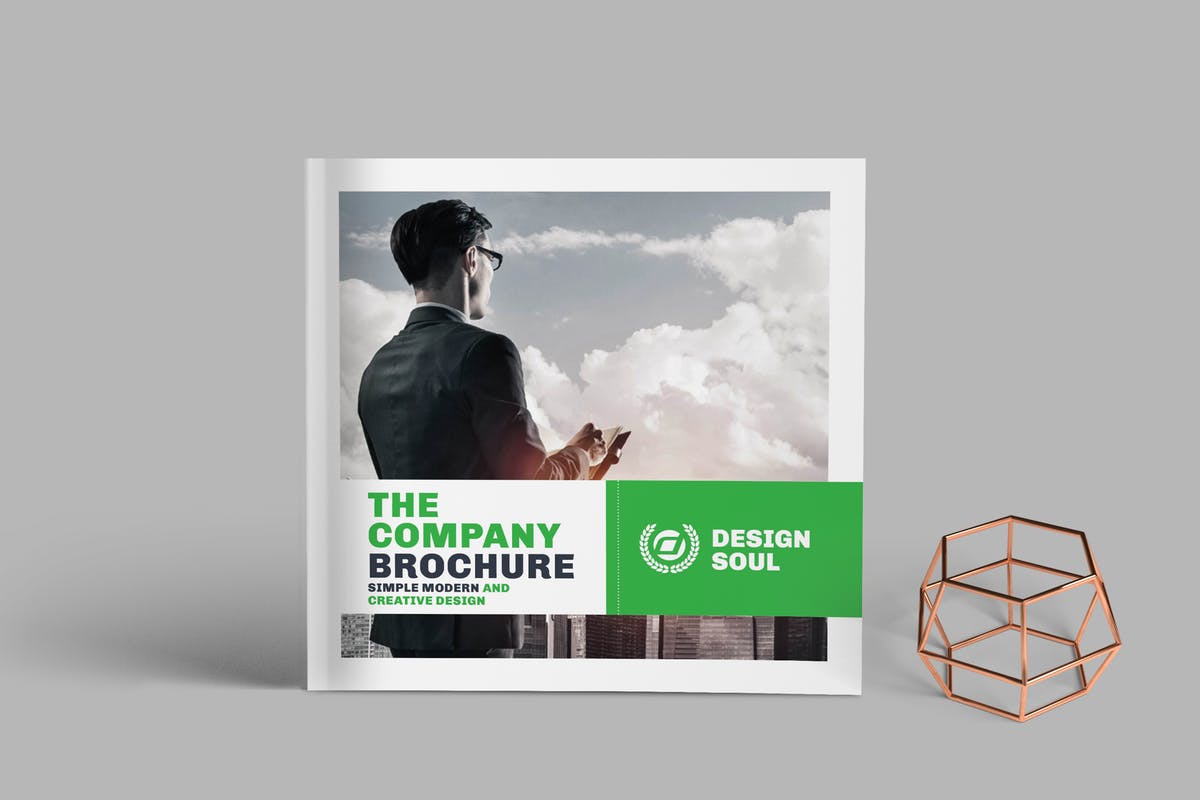 20页企业简介宣传画册设计INDD模板 Square Brochure插图