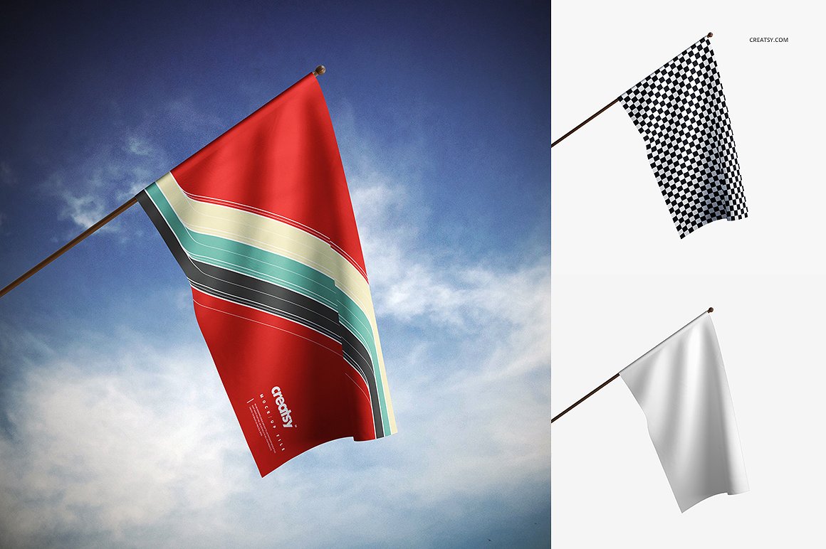 旗帜样机模板 House Flag Mockup Set插图(1)