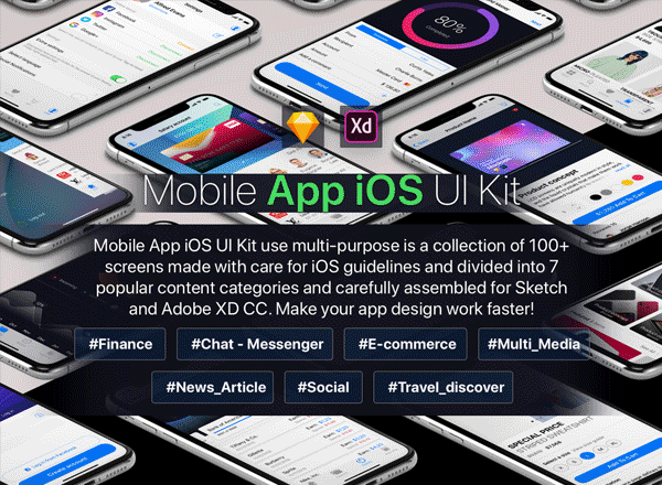 素材库下午茶：超规范多功能的iOS APP Ui Kits基础套装模板[PSD,80MB]