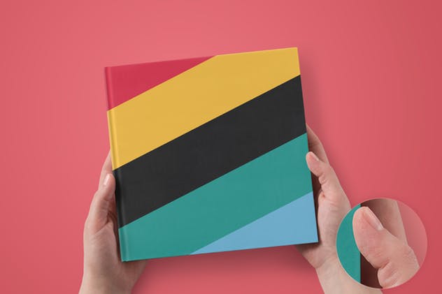 方形精装图书样机套装 Square Book Mock-Up Set插图(9)