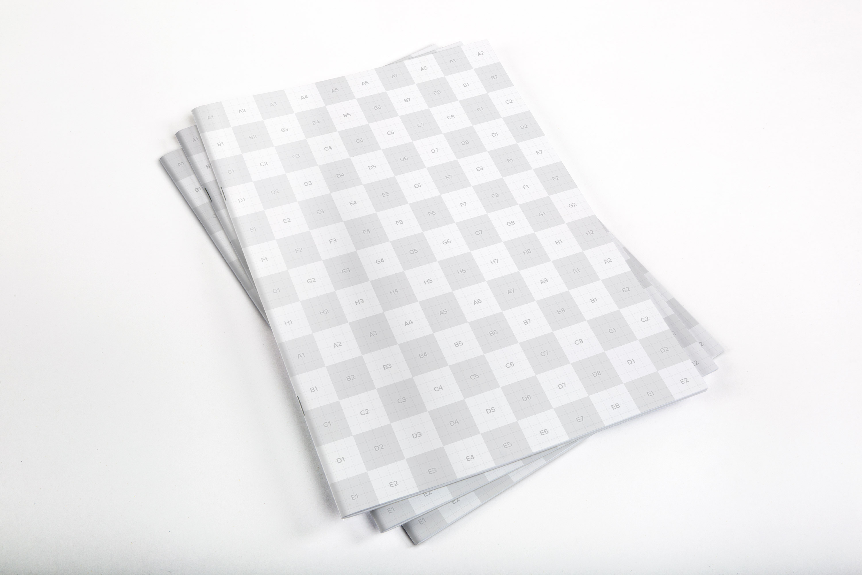 信纸尺寸企业宣传小册子封面设计样机01 Letter Booklet Stack Cover Mockup 01插图