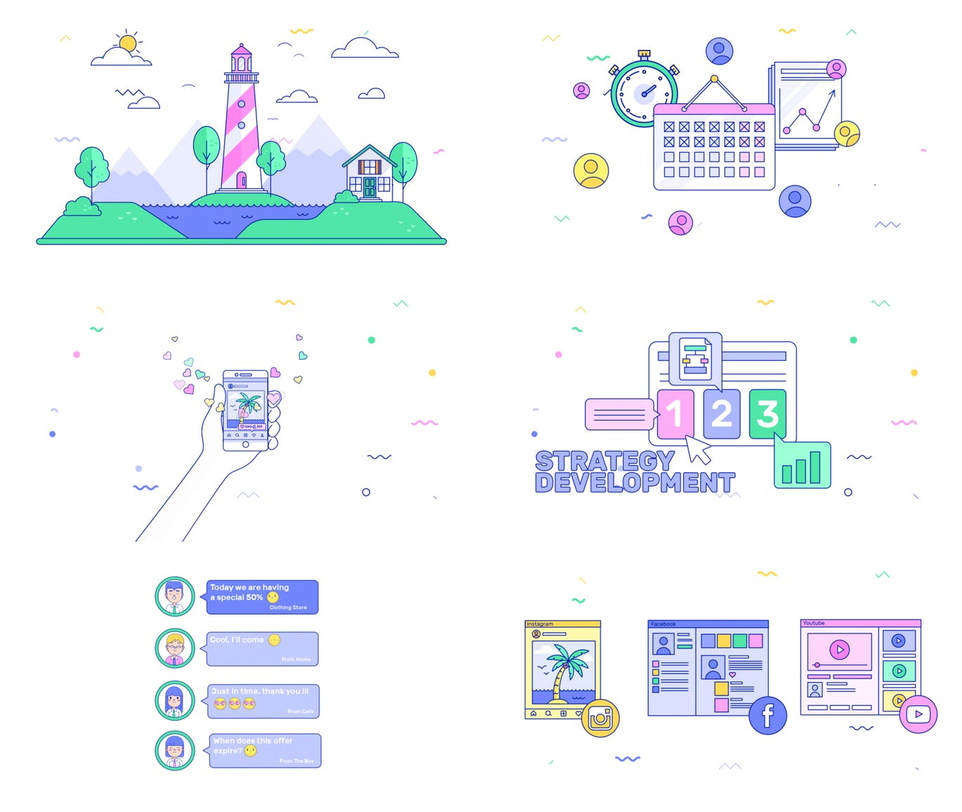 70款互联网场景化概念插画PSD模板合集 Explainer Graphics Toolkit插图(6)