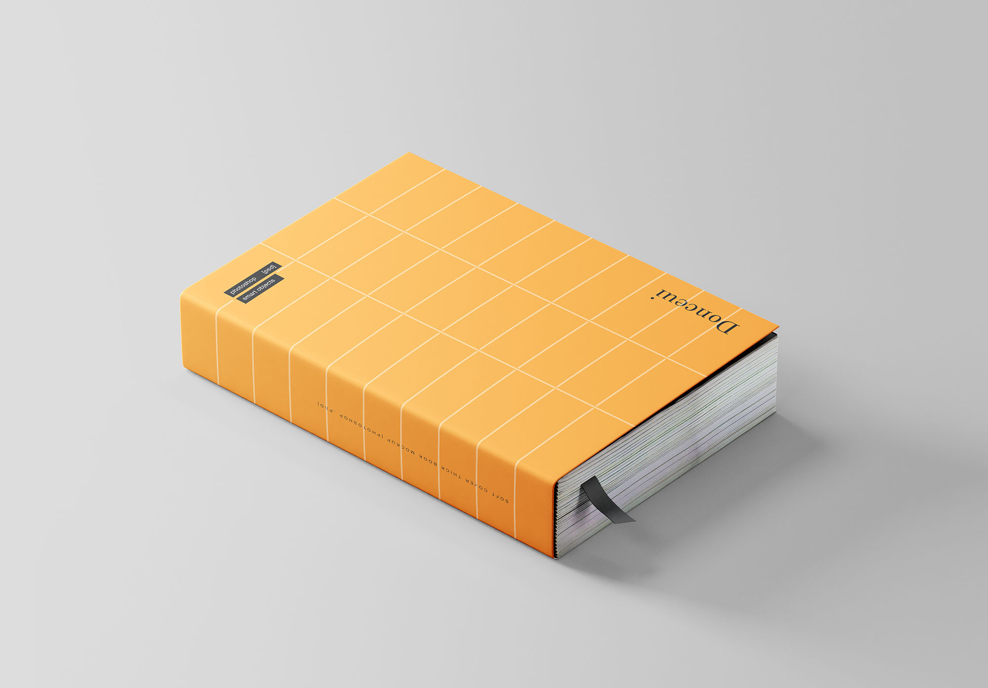 厚软封面图书封面视角图样机素材库精选模板 Thick Softcover Book Mockup插图