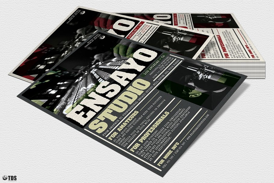 音乐工作室宣传传单PSD模板 Music Studio Flyer PSD插图(3)