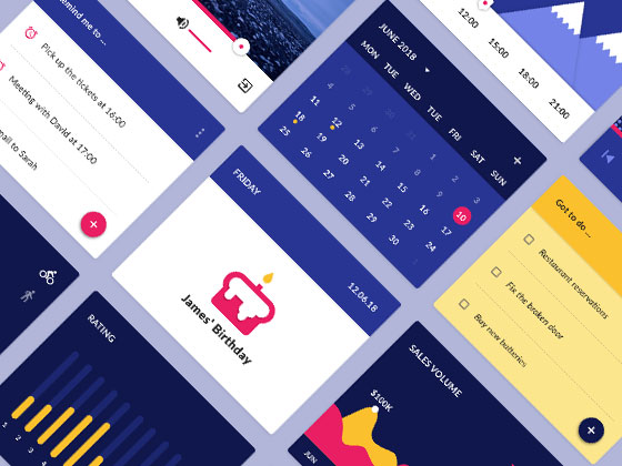 Material Design 小部件界面包素材之家精选sketch素材