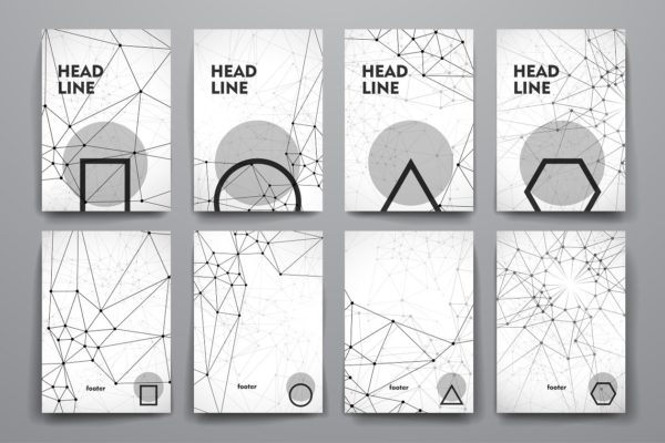 分子结构抽象图形背景小册子模板 Molecular brochures