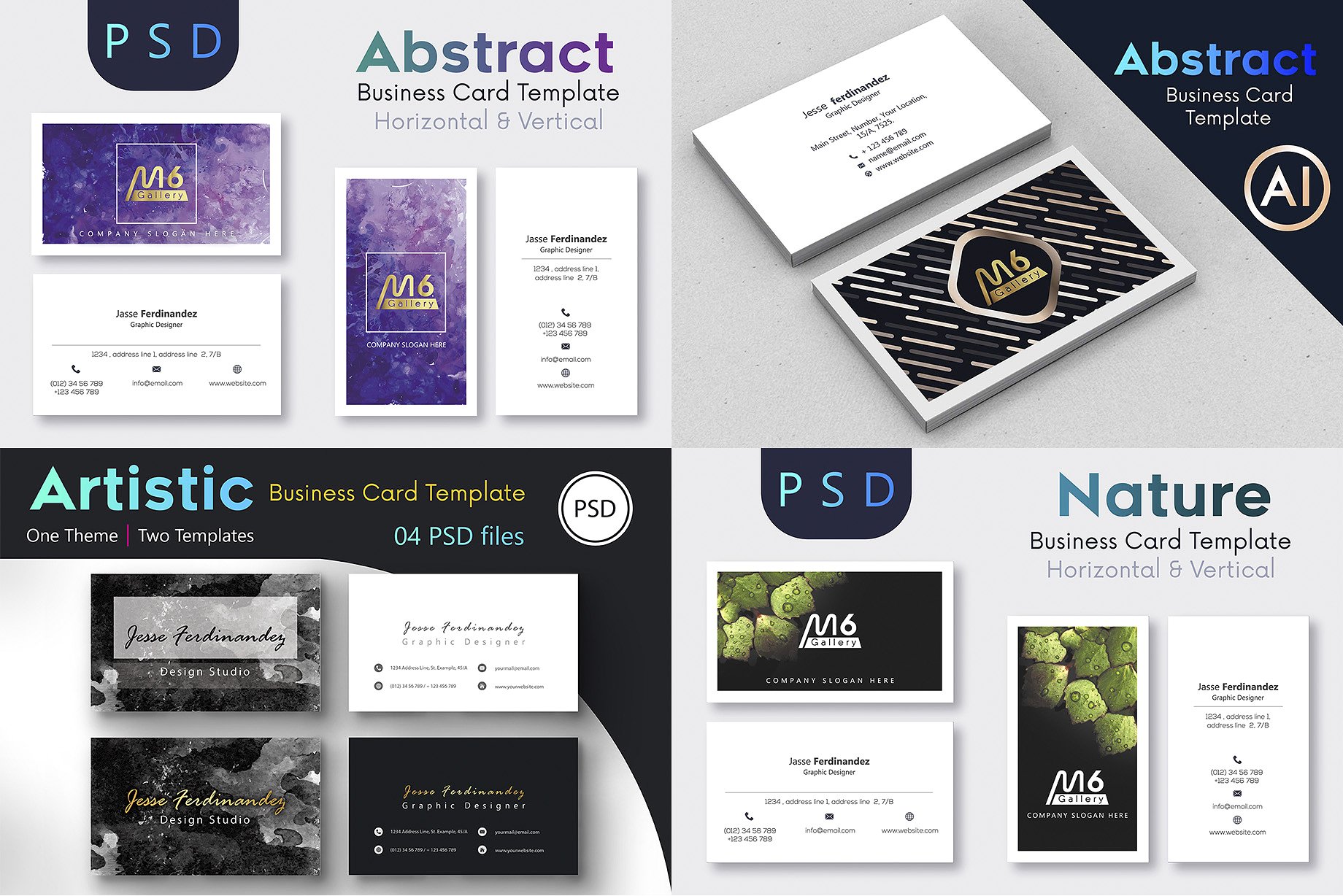 125个高品质的PSD和AI名片设计模板插图(30)