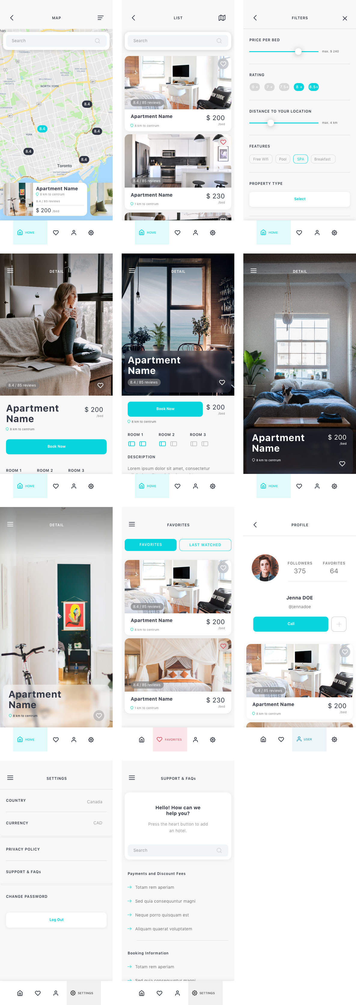 Roomate 房产应用界面