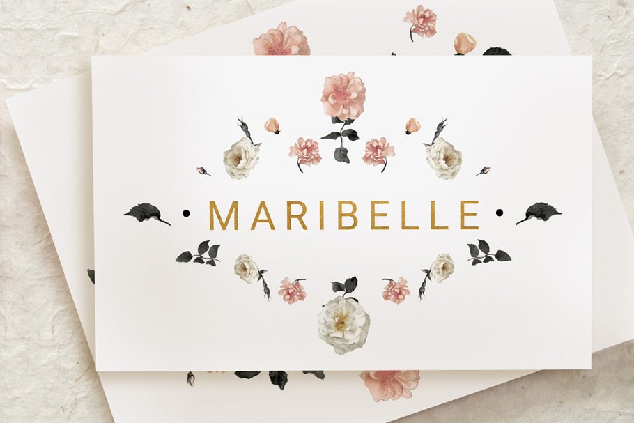 玫瑰金花卉婚礼邀请函设计套装 Rose Gold Wedding Invitation Suite插图(5)