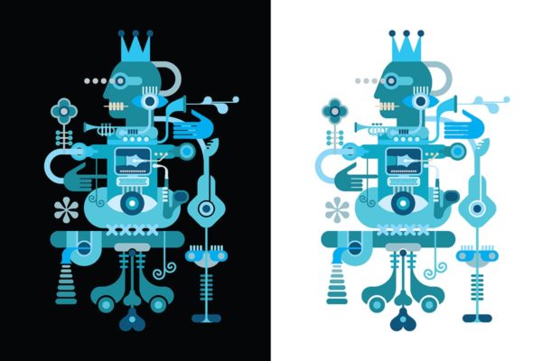 蓝色抽象艺术矢量插画 Abstract Art Blue Design vector artwork