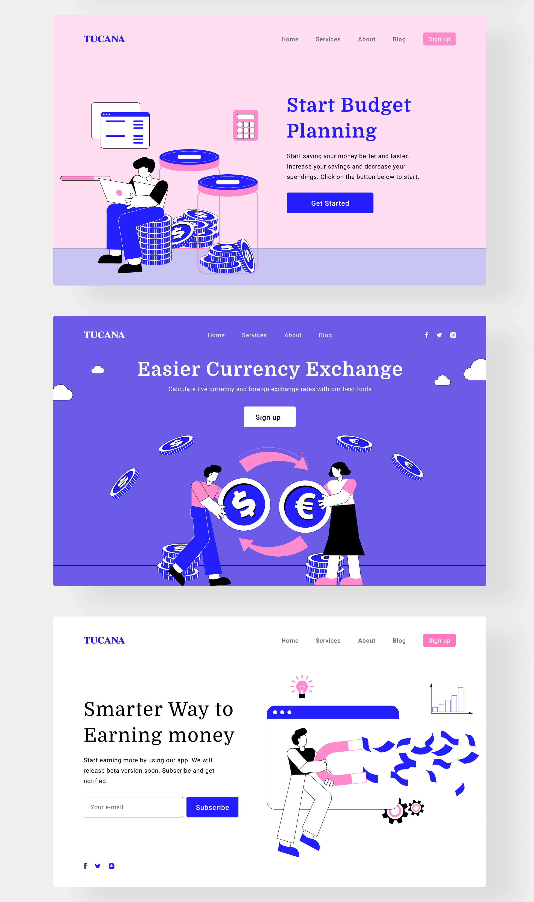 素材库下午茶:现代和时尚的插画包+UI模板套装插图(4)