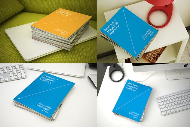 A4多用途企业杂志宣传册样机 Magazine Mockups – 13 Poses插图(3)