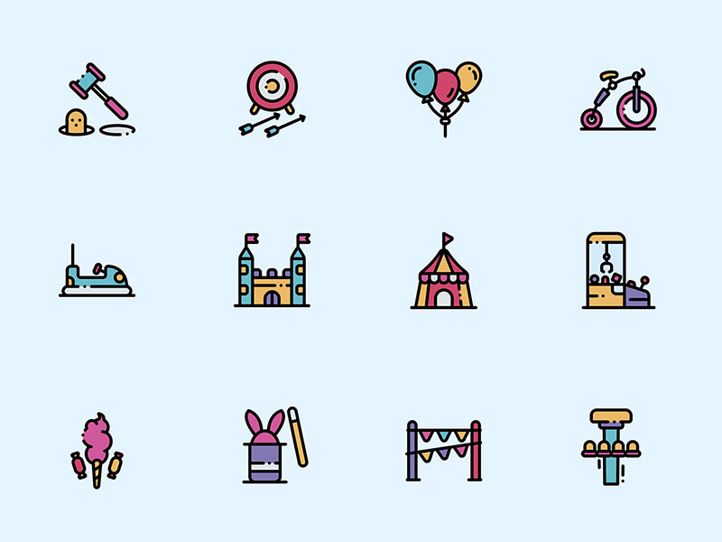 50 枚多彩游乐场元素图标素材之家精选sketch素材