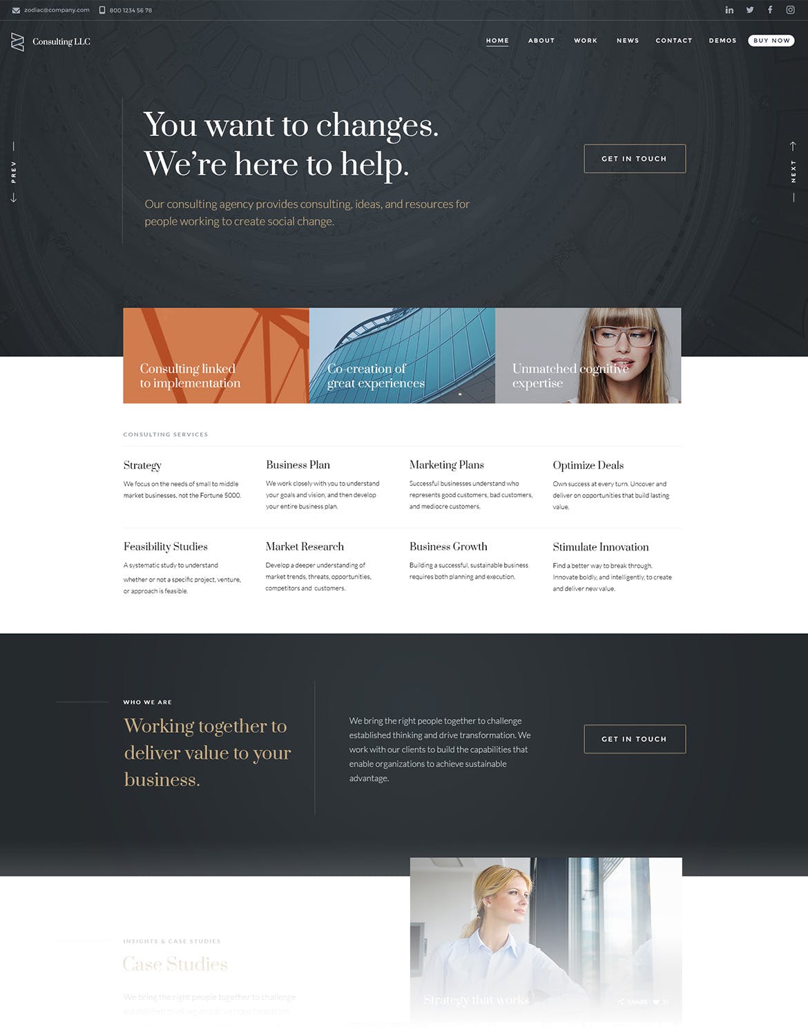 八合一多用途网站主页着陆页设计PSD模板 Zodiac – Multi-Purpose PSD Template插图(4)