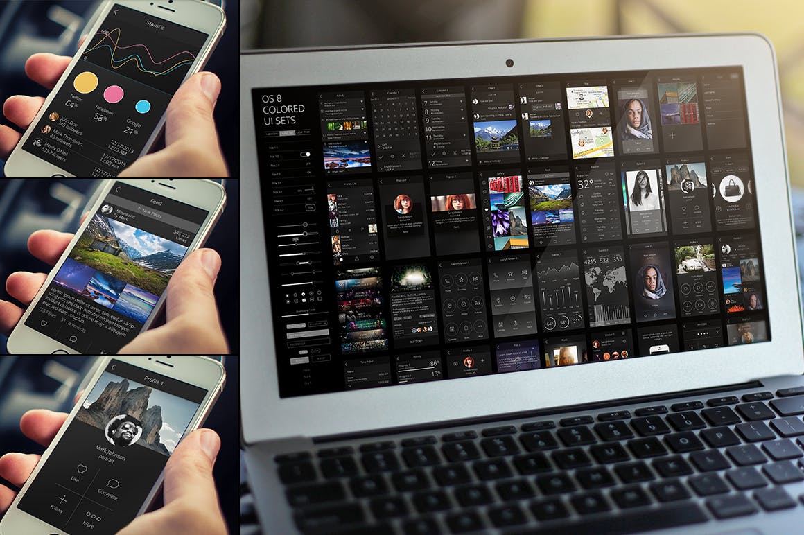 多用途彩色设计APP应用UI设计模板素材合集 Colored UI Sets 21 Color插图(4)