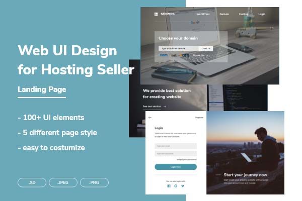 服务器商网页着陆页网页模板下载[XD]
