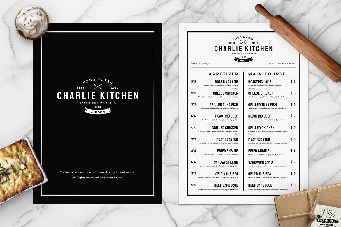 简约风西式餐厅素材库精选菜单模板v09 SGM – Food Menu.09插图(1)