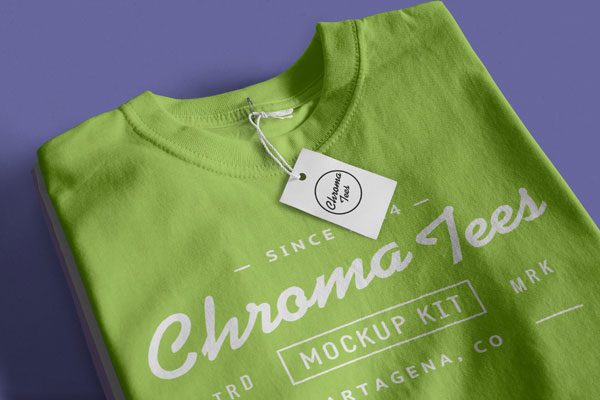 折叠T恤服装印花图案设计样机模板 Stack of Folded T-Shirts Mockup 03