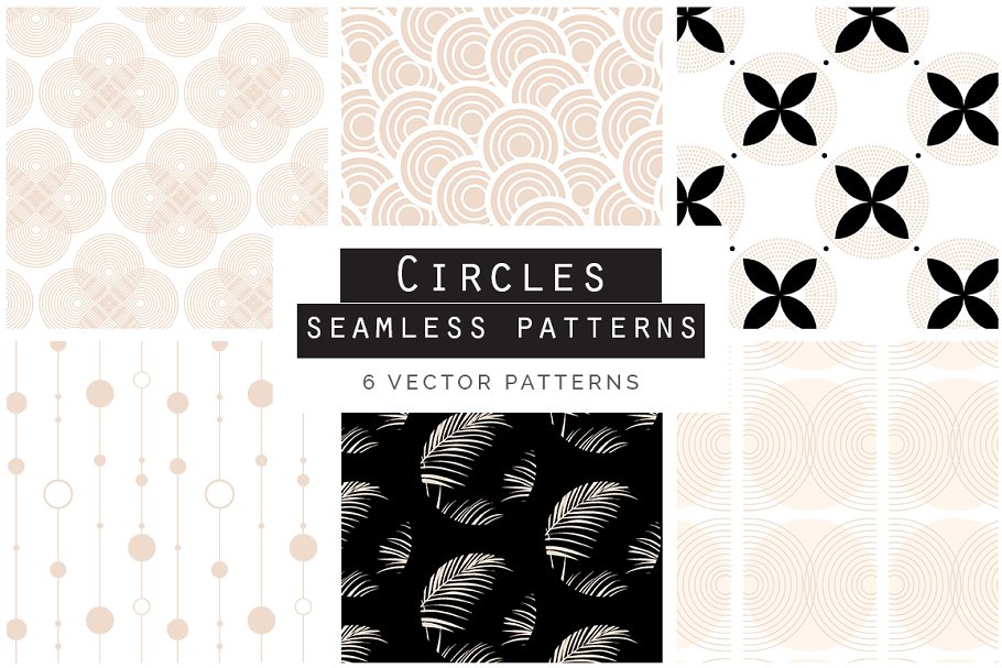 玫瑰金圆形几何图案纹理背景 Rose Gold Geometric Patterns插图