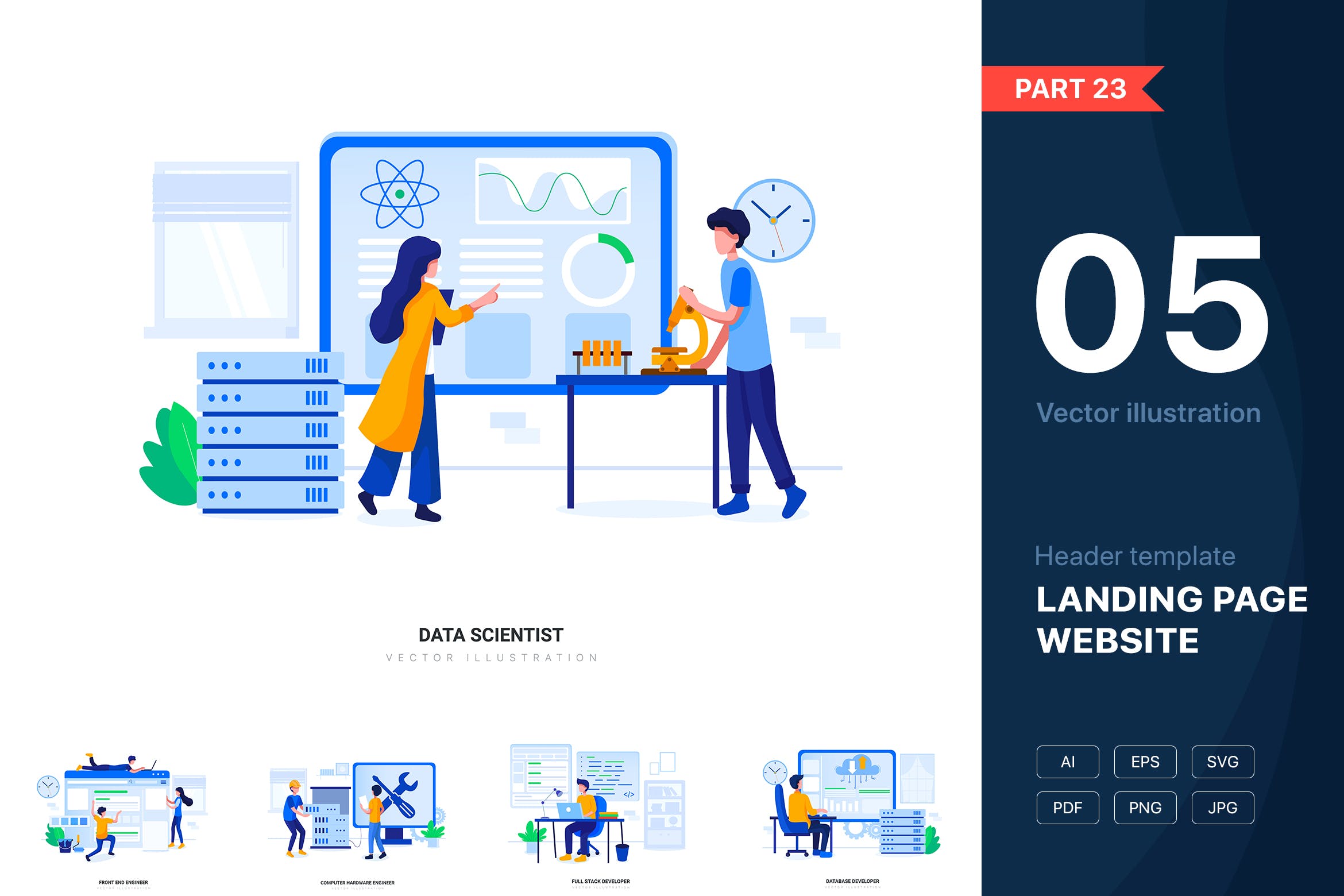 Piston系列技术主题网站设计矢量插画素材包v1 Piston – Technology Illustration Pack (Vol 01)插图