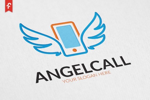 天使寻呼Logo模板 Angel Call Logo