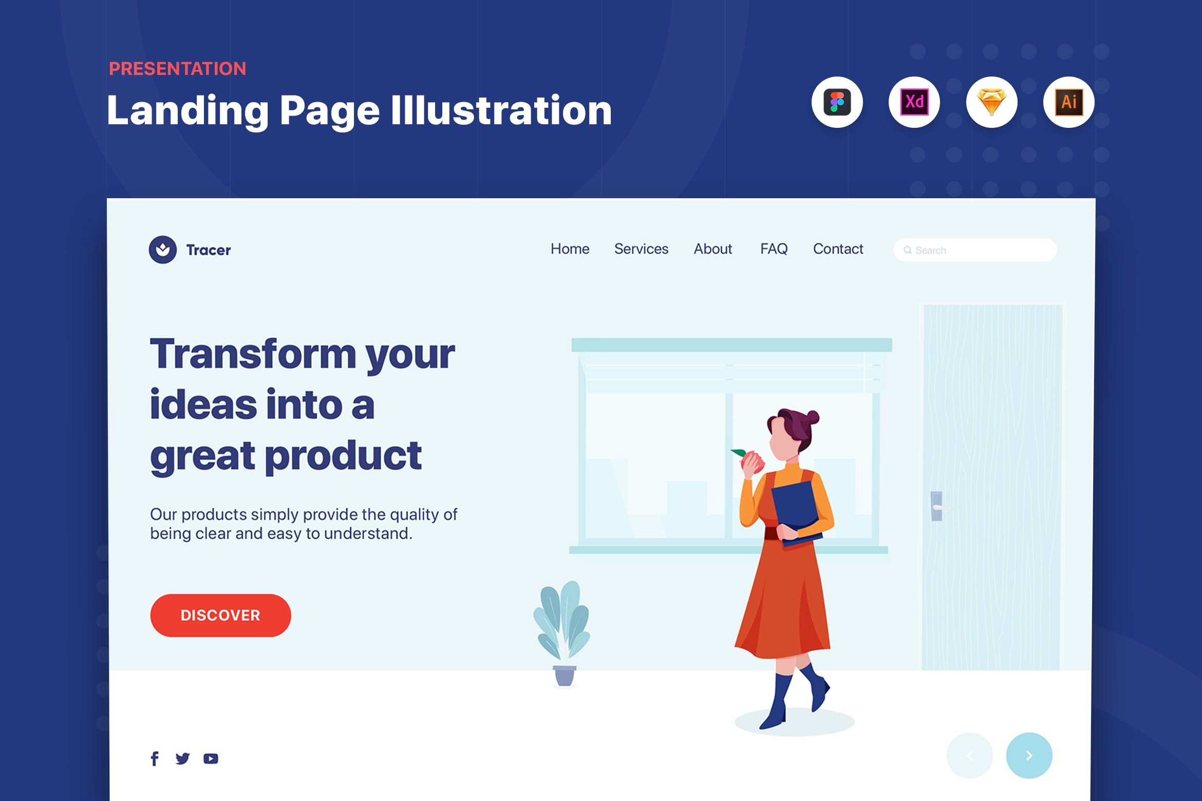 女性饮食健康主题网页Banner&落地页设计素材库精选 Woman Eating Healthy Web Banner Landing Page插图