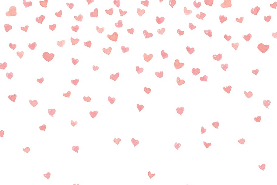 粉色和紫色心形图案纹理 Pink Hearts, Hearts Rain,插图(4)