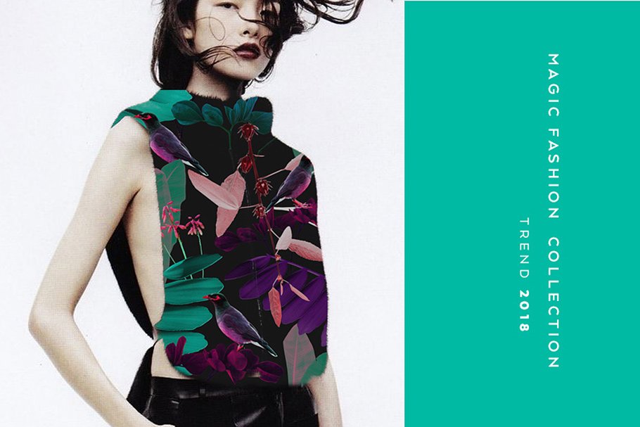 带叶的无缝花卉图案纹理 Seamless floral patterns with leaves插图(2)