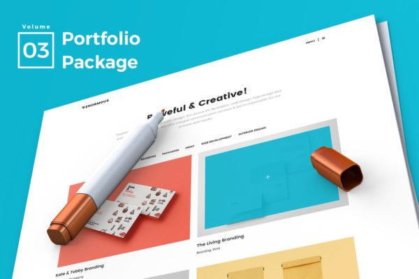 创意设计作品集展示网站着陆页设计UI模板V3 Web Portfolio Vol 03