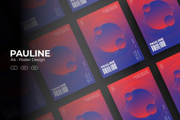 抽象几何图形现代海报设计模板 PAULINE Poster Design