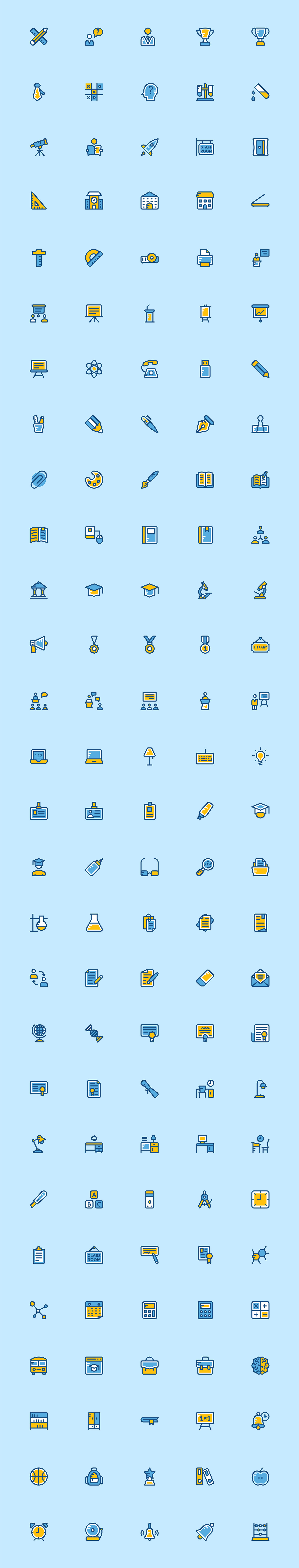 140 枚学校和教育元素图标