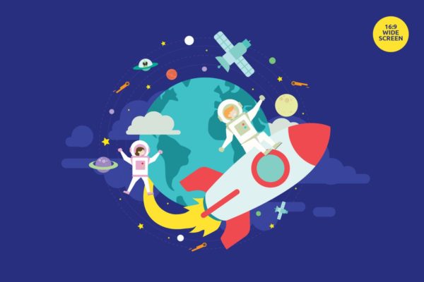 太空探索主题矢量素材库精选概念插画 Startup Space Expedition Vector Concept