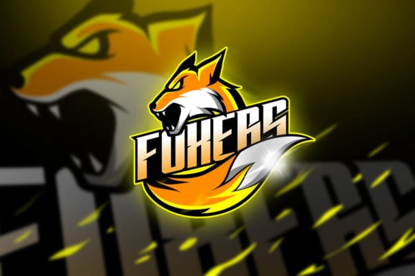 狐狸电子竞技战队队徽Logo模板 Foxers – Mascot &amp; Logo Esport