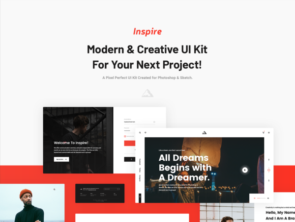 素材库下午茶：现代创意多用途的Web UI设计套件[PSD,XD]