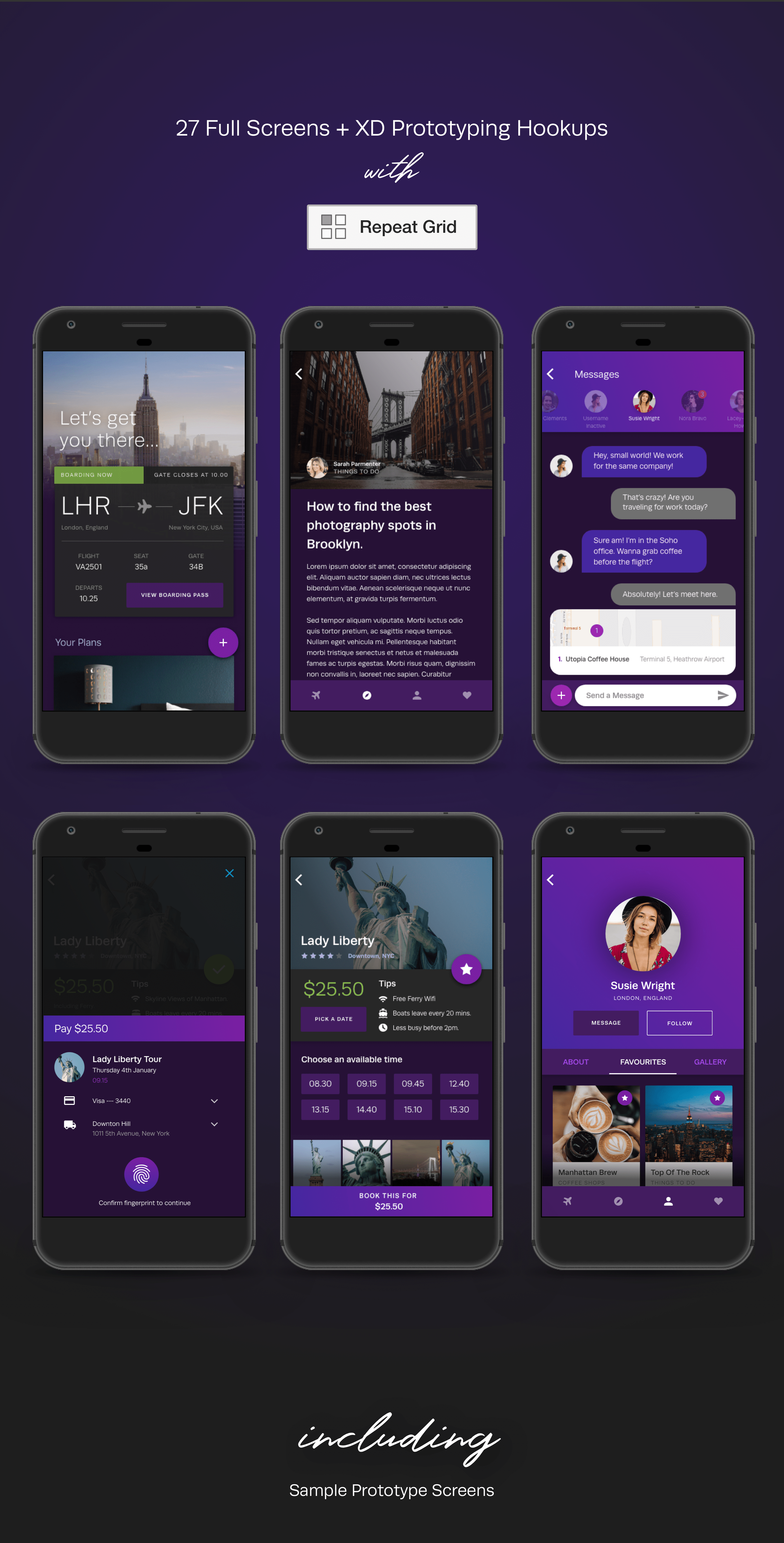 航空旅行APP应用UI界面设计套件 Sky Travel UI Kit for Adobe XD插图(2)