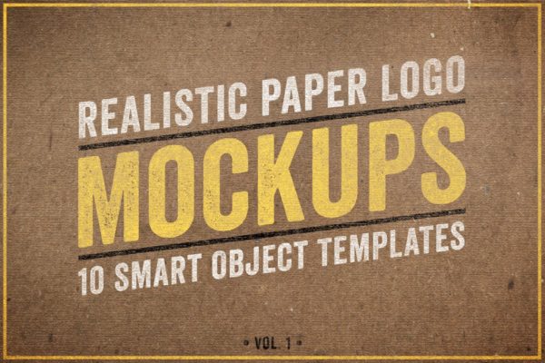 逼真复古纸张Logo设计展示样机模板Vol.1 Realistic Paper Logo Mockups Volume 1