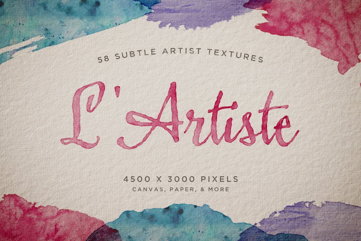 精致的艺术水彩纹理套装Vol.1 L’Artiste Subtle Artist Textures Volume 1插图