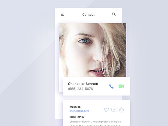 联系人资料屏界面素材之家精选sketch素材