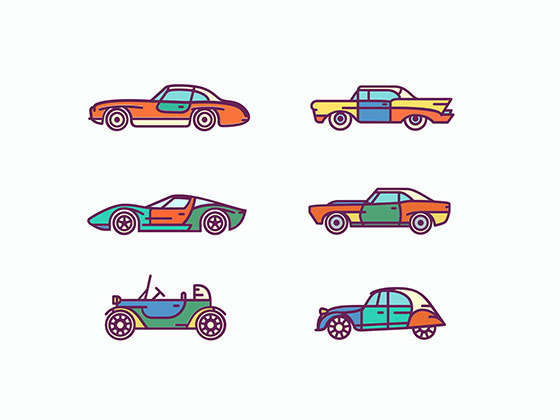 Retro Car Icons素材之家精选sketch素材