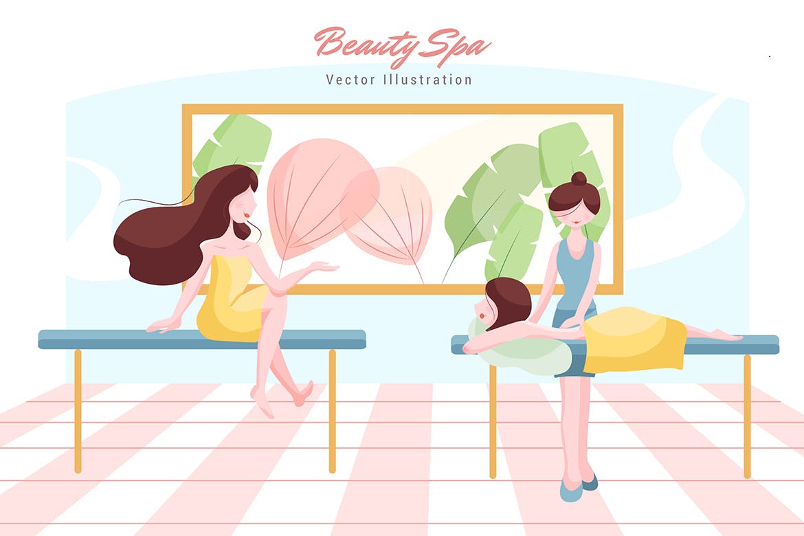美容SPA主题矢量插画素材库精选素材v4 Beauty Spa Vector Illustration插图(1)