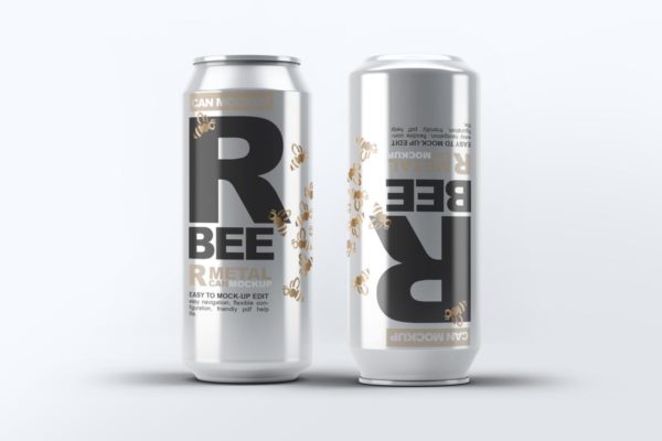 啤酒易拉罐外观包装设计样机模板 Beer Can Mock-Up