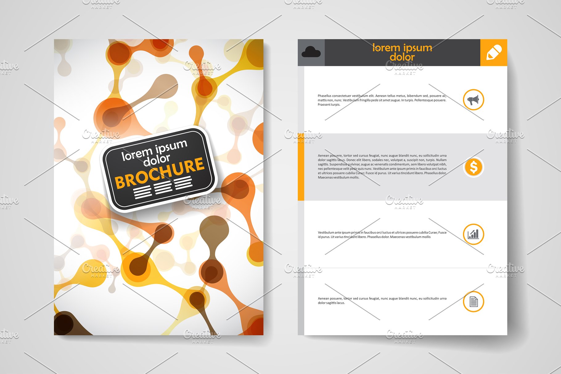 物理分子风格小册子模板 Set of brochures in molecule style插图(2)