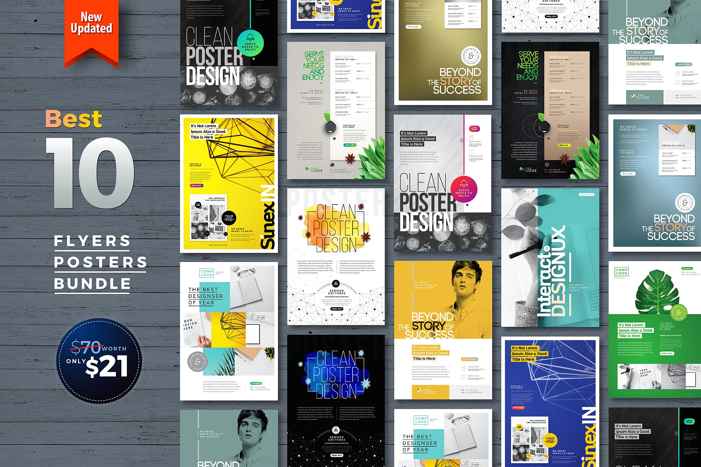 10款年度最佳设计的海报模板下载 Best 10 Flyer Poster Bundle [eps]插图