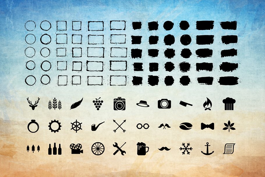 复古怀旧磨损风徽章Logo模板 Vintage and Grunge Logo Creator插图(3)