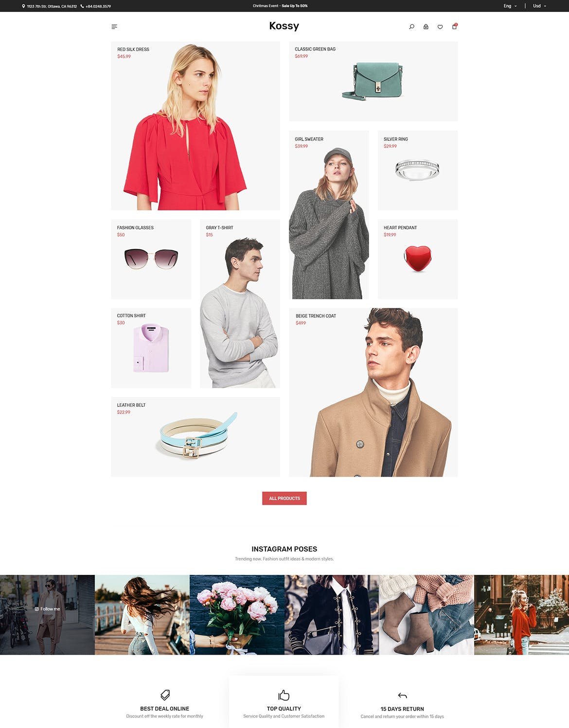 极简设计风格网上商城平台设计PSD模板 Kossy | Minimalist eCommerce PSD Template插图(6)