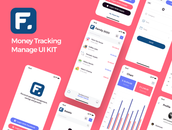 素材库下午茶：个人理财电子钱包APP应用UI套件