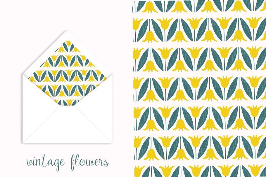 古典花卉图案素材包 Vintage Flowers Pattern Collection插图(3)