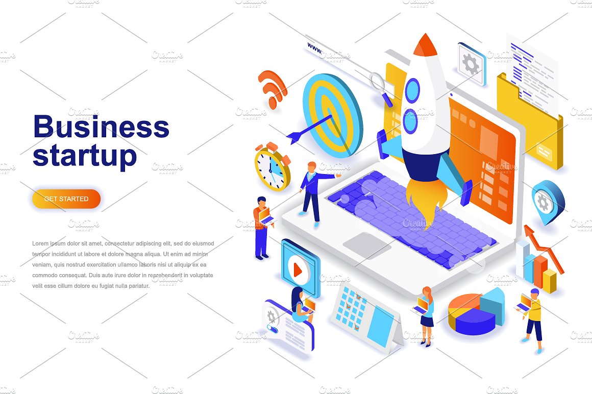 等距概念扁平风网站着陆页设计插画模板合集 Isometric Concept Flat Design插图(12)