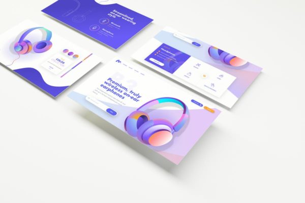 3D屏幕网页UI设计预览样机 3D Screen Mockup