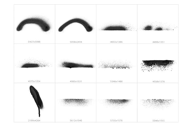 69款油漆喷雾效果喷墨形状素材 69 Stroke Spray Shapes插图(4)